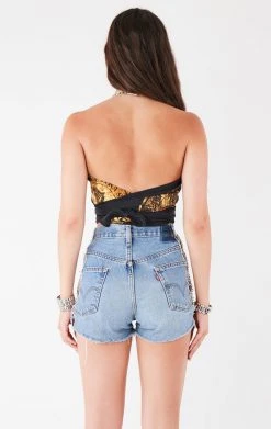 FURST OF A KIND FESTIVAL VINTAGE CHAIN NECK WRAP TOP