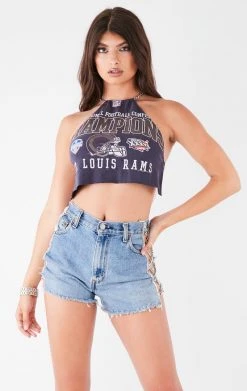 FURST OF A KIND VINTAGE CHAINS VINTAGE HALTER NECK WATERFALL CHAIN BACK TOP