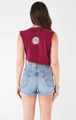 FURST OF A KIND VINTAGE RHINESTONE FRINGE ASYMMETRICAL RHINESTONE FRINGE SLEEVELESS CROP TEE 7 FURST OF A KIND VINTAGE RHINESTONE FRINGE ASYMMETRICAL RHINESTONE FRINGE SLEEVELESS CROP TEE