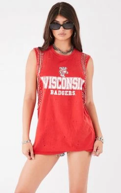 FURST OF A KIND VINTAGE SAFETY PIN SLEEVELESS TEE