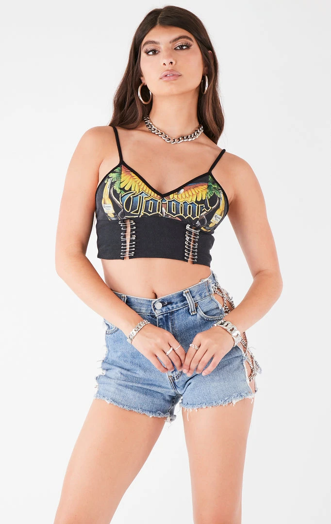 FURST OF A KIND VINTAGE DOUBLE PIN FRONT CROPPED TANK FESTIVAL 4 FURST OF A KIND VINTAGE DOUBLE PIN FRONT CROPPED TANK FESTIVAL