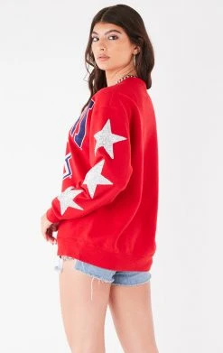 FURST OF A KIND VINTAGE STARS VINTAGE SILVER STAR PATCH SWEATSHIRT