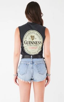 FURST OF A KIND VINTAGE CURVED SAFETY PIN CROPPED SLEEVELESS TEE