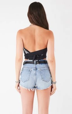 FURST OF A KIND VINTAGE CHAIN NECK WRAP TOP FESTIVAL