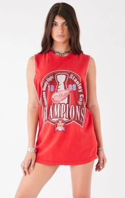 FURST OF A KIND VINTAGE SPORTS VINTAGE RHINESTONE TRIM SLEEVELESS TEE