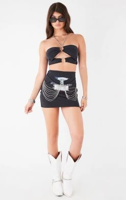 FURST OF A KIND FESTIVAL VINTAGE WATERFALL CHAIN FRONT SKIRT