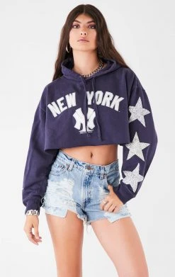 FURST OF A KIND VINTAGE STAR PATCH CROPPED HOODIE