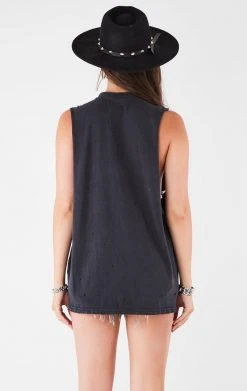 FURST OF A KIND VINTAGE CURVED SAFETY PIN SLEEVELESS TEE