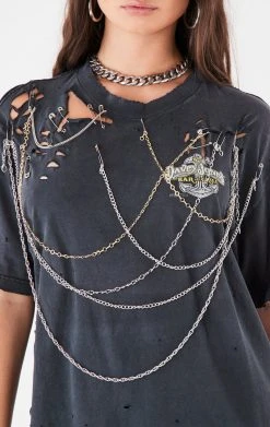 FURST OF A KIND VINTAGE MULTI DRAPED CHAIN TEE