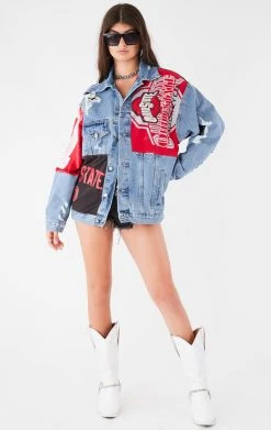 FURST OF A KIND VINTAGE SPLICED PATCHWORK DENIM JACKET VINTAGE DENIM JACKETS