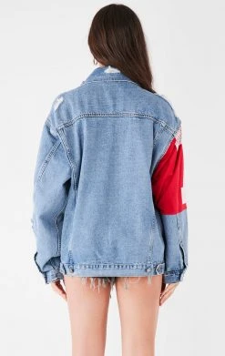 FURST OF A KIND VINTAGE SPLICED PATCHWORK DENIM JACKET VINTAGE DENIM JACKETS