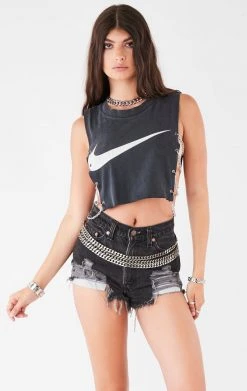 FURST OF A KIND VINTAGE CHAIN SIDE SLEEVELESS CROPPED TEE FESTIVAL