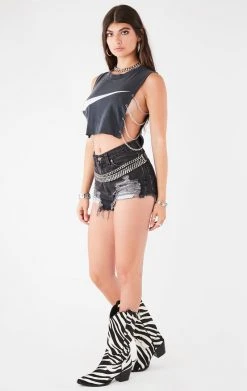 FURST OF A KIND VINTAGE CHAIN SIDE SLEEVELESS CROPPED TEE FESTIVAL
