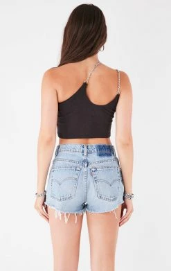 FURST OF A KIND VINTAGE ONE SHOULDER DOUBLE CHAIN STRAP TANK VINTAGE CHAINS