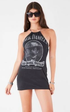 FURST OF A KIND VINTAGE CHAINS VINTAGE WATERFALL CHAIN BACK DRESS