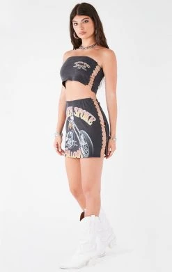 FURST OF A KIND VINTAGE CHAIN LADDER TUBE TOP AND SKIRT SET