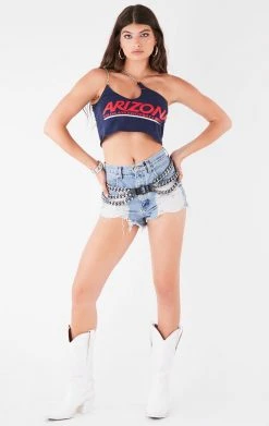 FURST OF A KIND VINTAGE ONE SHOULDER DOUBLE CHAIN STRAP TANK VINTAGE CHAINS