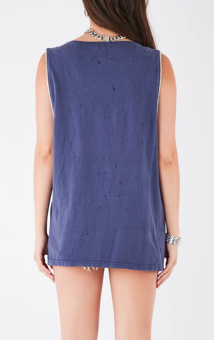 FURST OF A KIND VINTAGE SPORTS VINTAGE CRISS CROSS RHINESTONE SLEEVELESS TEE 5 FURST OF A KIND VINTAGE SPORTS VINTAGE CRISS CROSS RHINESTONE SLEEVELESS TEE