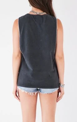 FURST OF A KIND VINTAGE CRISS CROSS RHINESTONE SLEEVELESS TEE VINTAGE NFL