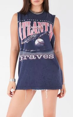 FURST OF A KIND VINTAGE RHINESTONE TRIM SLEEVELESS TEE