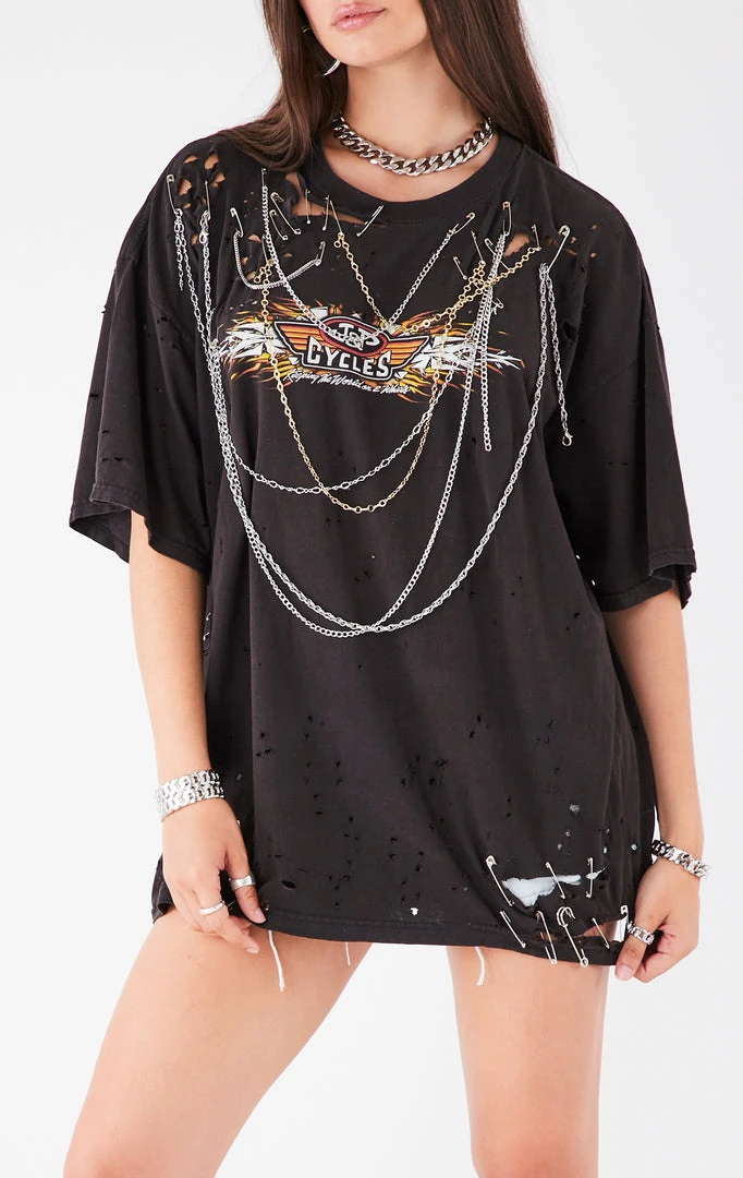 FURST OF A KIND VINTAGE MULTI DRAPED CHAIN TEE VINTAGE CHAINS 4 FURST OF A KIND VINTAGE MULTI DRAPED CHAIN TEE VINTAGE CHAINS