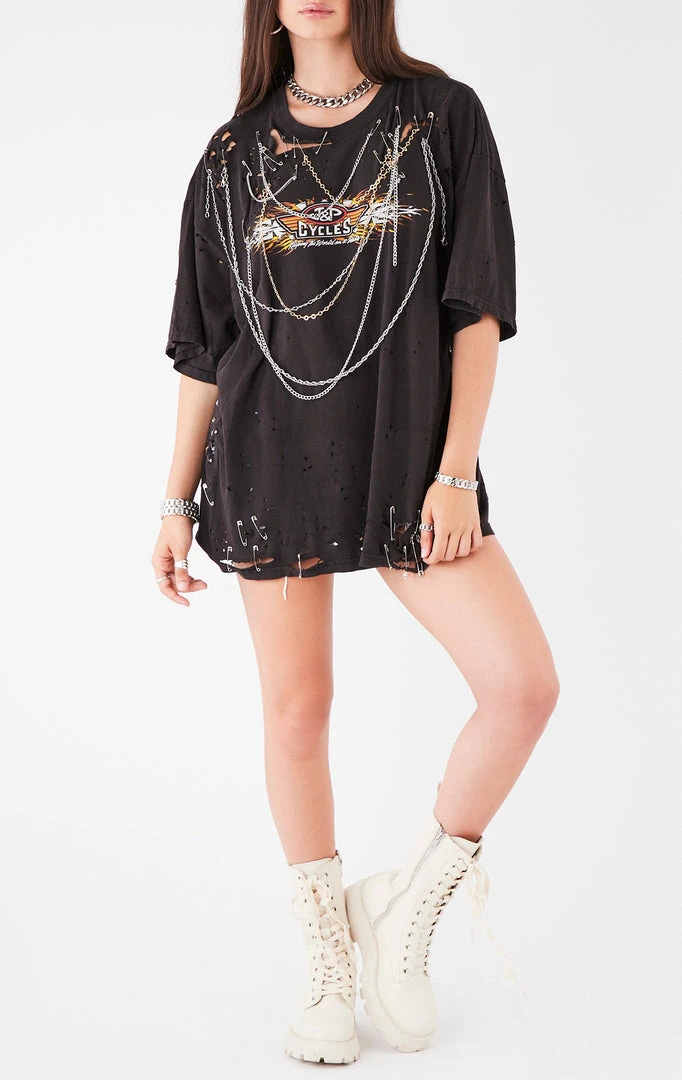 FURST OF A KIND VINTAGE MULTI DRAPED CHAIN TEE VINTAGE CHAINS 3 FURST OF A KIND VINTAGE MULTI DRAPED CHAIN TEE VINTAGE CHAINS