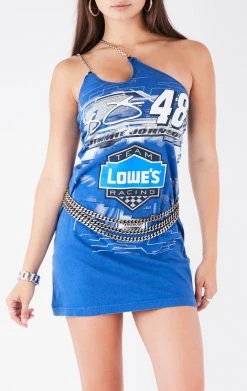 FURST OF A KIND VINTAGE ONE SHOULDER DOUBLE CHAIN STRAP DRESS VINTAGE CHAINS