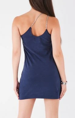 FURST OF A KIND VINTAGE ONE SHOULDER DOUBLE CHAIN STRAP DRESS VINTAGE CHAINS