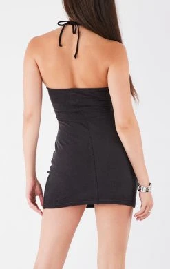 FURST OF A KIND VINTAGE DRESSES VINTAGE DOUBLE RING CUT OUT HALTER DRESS