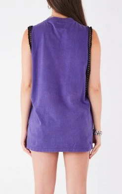 FURST OF A KIND VINTAGE CHAIN TRIM SLEEVELESS TEE VINTAGE CHAINS