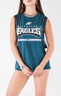 FURST OF A KIND VINTAGE CHAIN TRIM SLEEVELESS TEE VINTAGE CHAINS