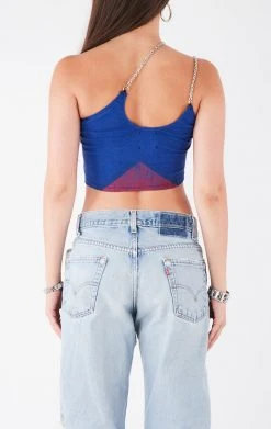 FURST OF A KIND VINTAGE ONE SHOULDER DOUBLE CHAIN STRAP TANK
