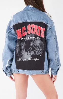 FURST OF A KIND VINTAGE GRAPHIC BACK INSERT DENIM JACKET VINTAGE DENIM JACKETS