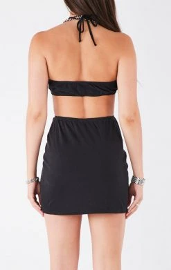 FURST OF A KIND FESTIVAL VINTAGE CUT OUT HALTER DRESS