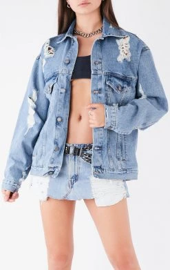 FURST OF A KIND VINTAGE SPORTS VINTAGE GRAPHIC BACK INSERT DENIM JACKET