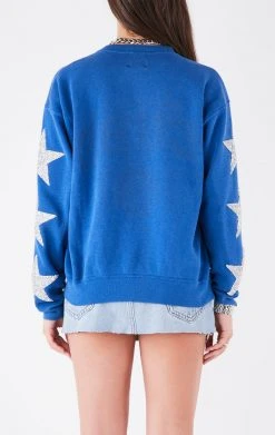 FURST OF A KIND VINTAGE STARS VINTAGE SILVER STAR PATCH SWEATSHIRT
