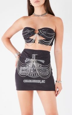 FURST OF A KIND VINTAGE WATERFALL CHAIN TUBE TOP AND SKIRT SET FESTIVAL