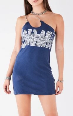 FURST OF A KIND VINTAGE ONE SHOULDER DOUBLE CHAIN STRAP DRESS VINTAGE CHAINS