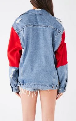 FURST OF A KIND VINTAGE DENIM JACKETS VINTAGE SPLICED PATCHWORK DENIM JACKET