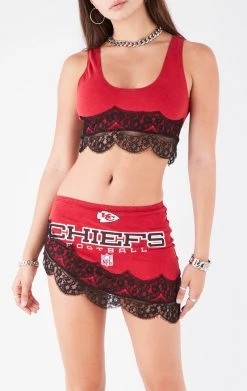 FURST OF A KIND VINTAGE NFL VINTAGE LACE TRIM TANK AND SKIRT SET