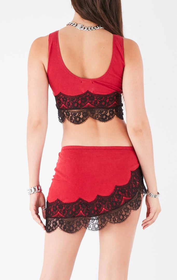 FURST OF A KIND VINTAGE NFL VINTAGE LACE TRIM TANK AND SKIRT SET 5 FURST OF A KIND VINTAGE NFL VINTAGE LACE TRIM TANK AND SKIRT SET