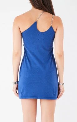 FURST OF A KIND VINTAGE CHAINS VINTAGE ONE SHOULDER DOUBLE CHAIN STRAP DRESS