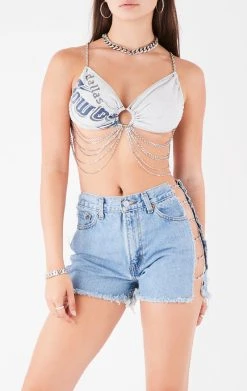 FURST OF A KIND VINTAGE WATERFALL CHAIN BRA TOP VINTAGE CHAINS