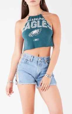 FURST OF A KIND VINTAGE HALTER NECK WATERFALL CHAIN BACK TOP VINTAGE CHAINS