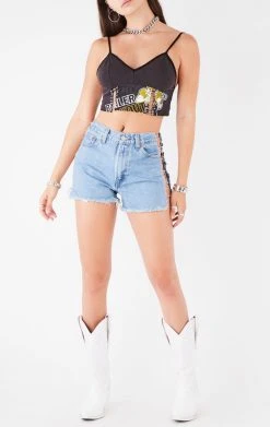 FURST OF A KIND VINTAGE DOUBLE PIN FRONT CROPPED TANK