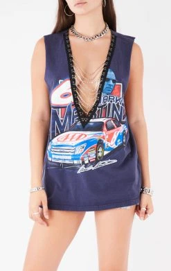 FURST OF A KIND VINTAGE DEEP V CHAIN SLEEVELESS TEE