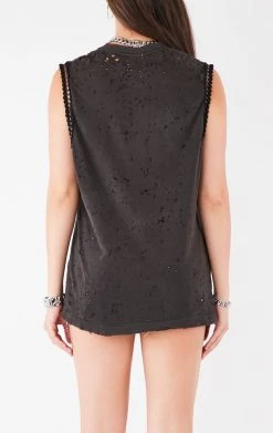 FURST OF A KIND VINTAGE CHAINS VINTAGE CHAIN TRIM SLEEVELESS TEE 7 FURST OF A KIND VINTAGE CHAINS VINTAGE CHAIN TRIM SLEEVELESS TEE