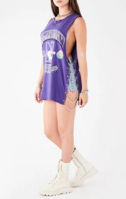 FURST OF A KIND VINTAGE CHAINS VINTAGE CHAIN SIDE SLEEVELESS TEE