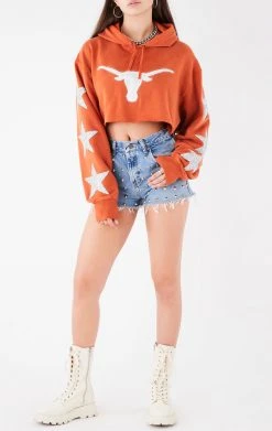 FURST OF A KIND VINTAGE COLLEGE VINTAGE STAR PATCH CROPPED HOODIE