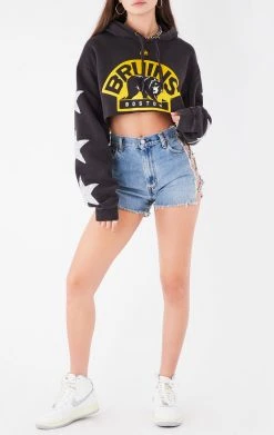 FURST OF A KIND VINTAGE SPORTS VINTAGE STAR PATCH CROPPED HOODIE